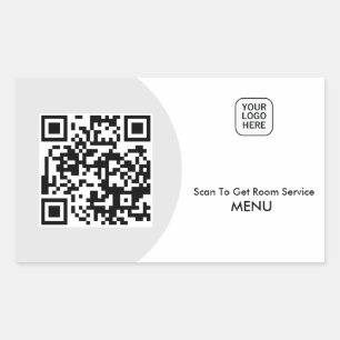 Custom Hotel Room Service Menu QR Code Sticker