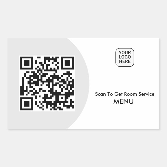 Custom Hotel Room Service Menu QR Code  Sticker (Front)