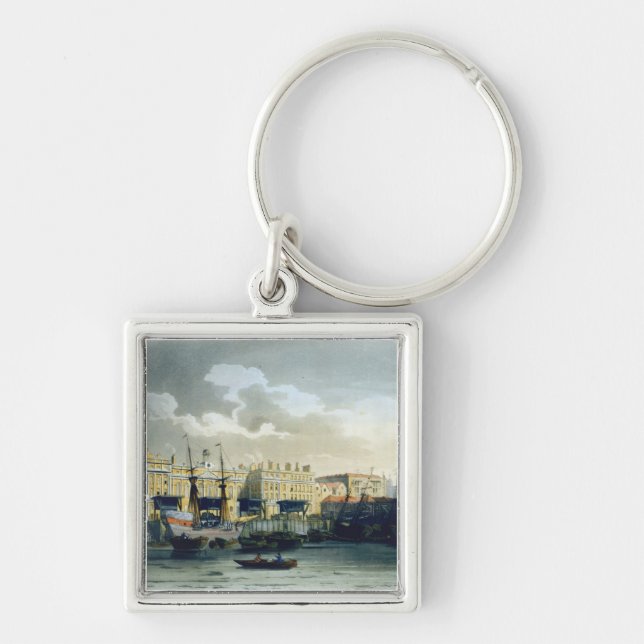 Custom House from the River Thames, from Ackermann Keychain (Front)