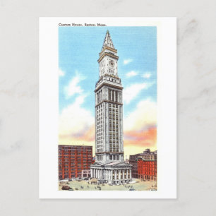Custom House in Boston, Mass., Vintage Travel Postcard