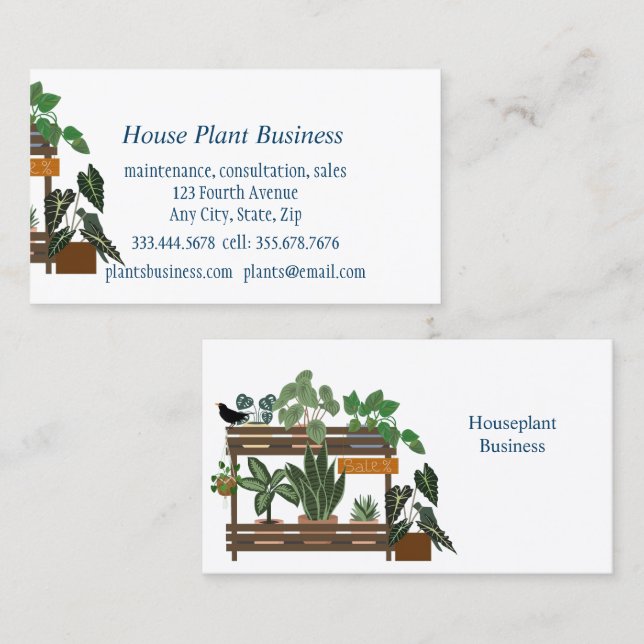 Custom House Plant Business Business Card (Front/Back)