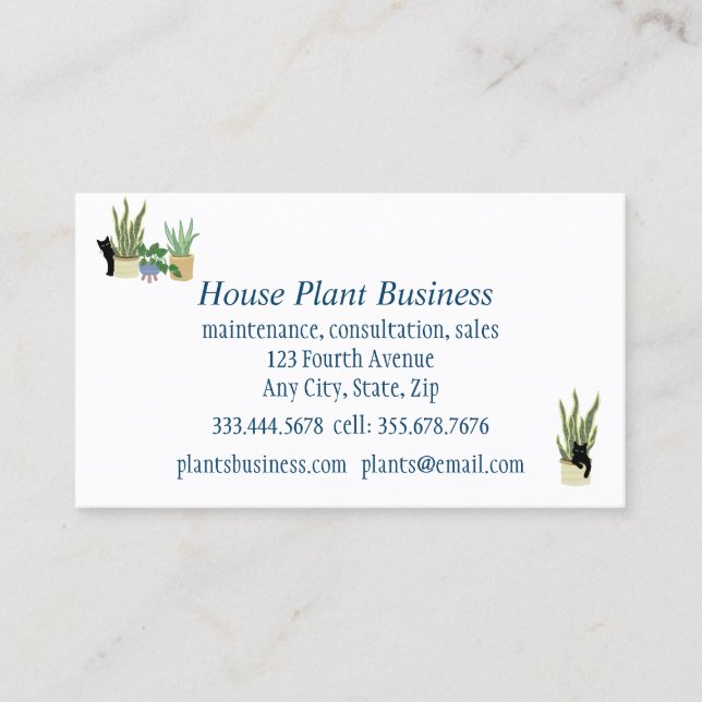 Custom House Plant Business Card (Front)