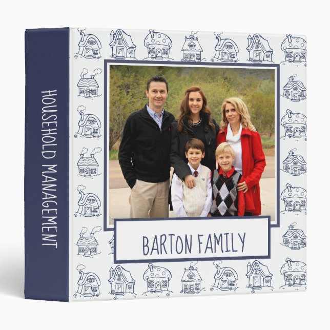 Custom Household Management Illustrated Pattern Binder (Front/Spine)