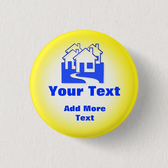 Custom Houses Realtor Button Pin (Front)