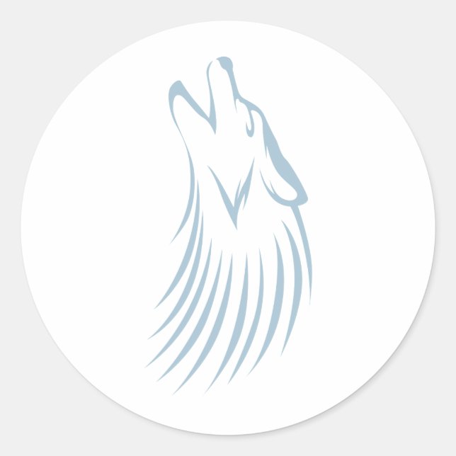 Custom Howling Coyote Logo Classic Round Sticker (Front)