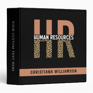 Custom HR Human Resources Leopard Print HR Gifts Binder
