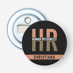 Custom HR Human Resources Leopard Print HR Gifts Bottle Opener
