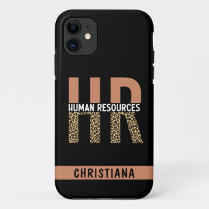 Custom HR Human Resources Leopard Print HR Gifts iPhone 11 Case