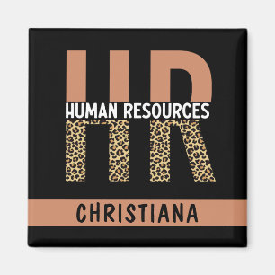 Custom HR Human Resources Leopard Print HR Gifts Magnet