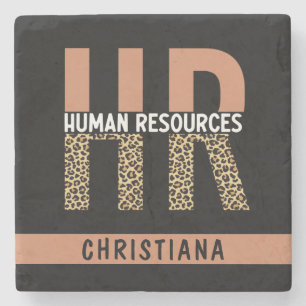 Custom HR Human Resources Leopard Print HR Gifts Stone Coaster