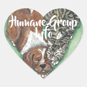Custom Humane Dog Cat Puppy Kitten Heart  Heart Sticker