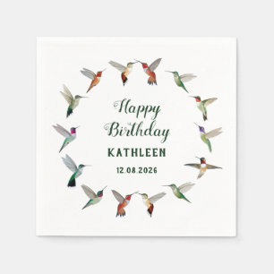 Custom Hummingbird Birthday Napkin