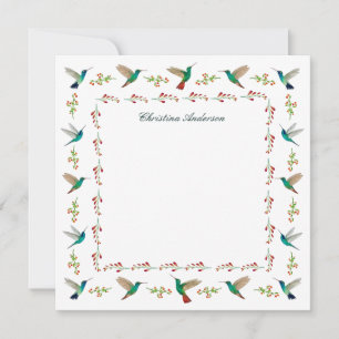 Custom Hummingbird Border Card