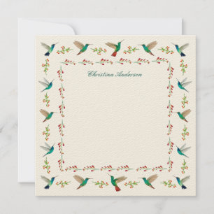 Custom Hummingbird Border Card
