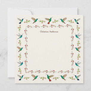 Custom Hummingbird Border Card