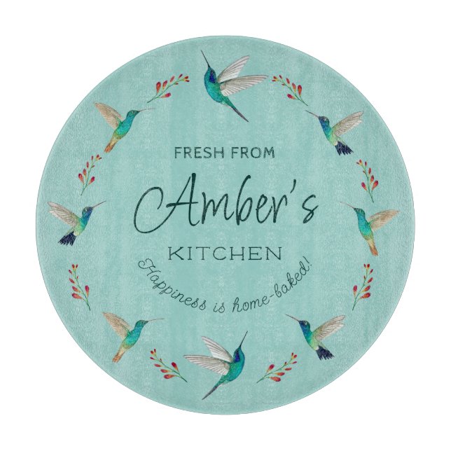 Custom Hummingbird  Cutting Board (Front)