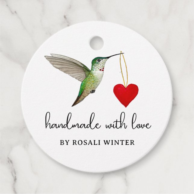 Custom Hummingbird Favour Tags (Front)