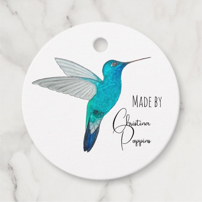 Custom Hummingbird Favour Tags (Front)