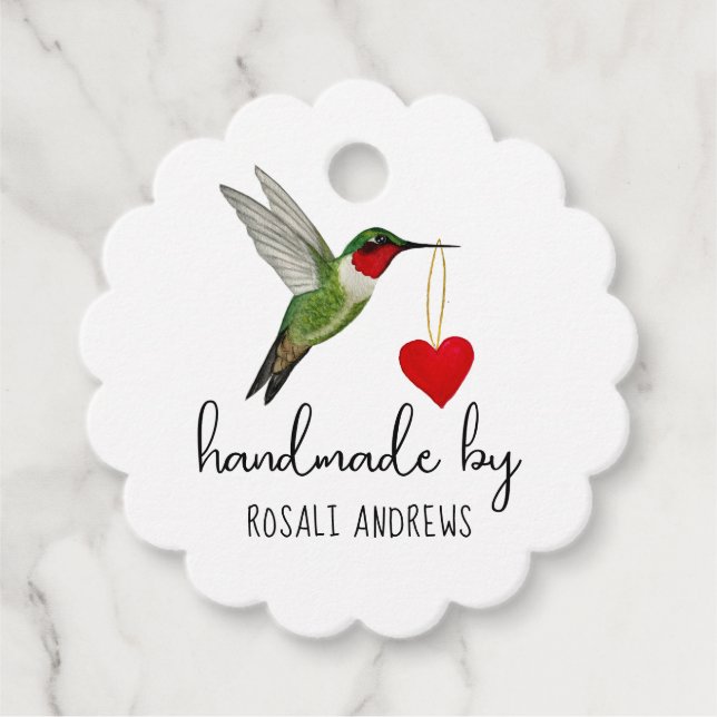 Custom Hummingbird Favour Tags (Front)