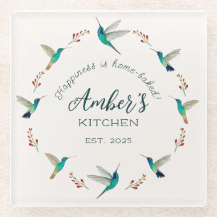 Custom Hummingbird   Glass Coaster