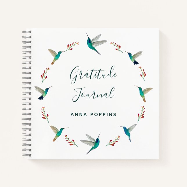 Custom Hummingbird Gratitude Journal (Front)