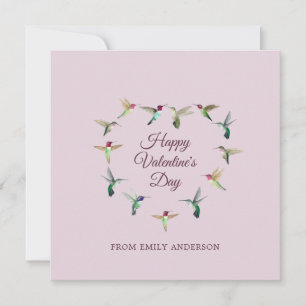 Custom Hummingbird Heart Valentine's Day Card