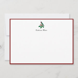 Custom Hummingbird Holidays Note Card