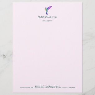 Custom Hummingbird  Letterhead