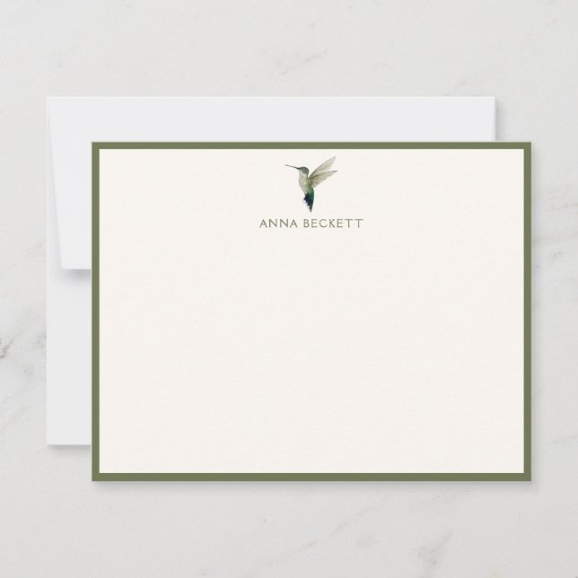 Custom Hummingbird Note Card (Front)
