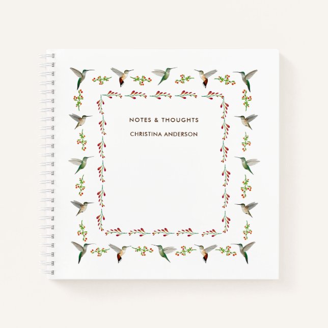 Custom Hummingbird Notepad Notebook (Front)