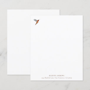Custom Hummingbird Stationery Paper