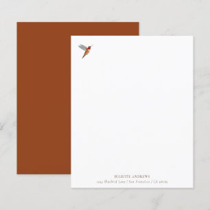 Custom Hummingbird Stationery Paper