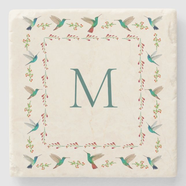 Custom Hummingbird  Stone Coaster (Front)
