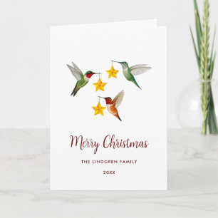 Custom Hummingbirds Merry Christmas  Holiday Card