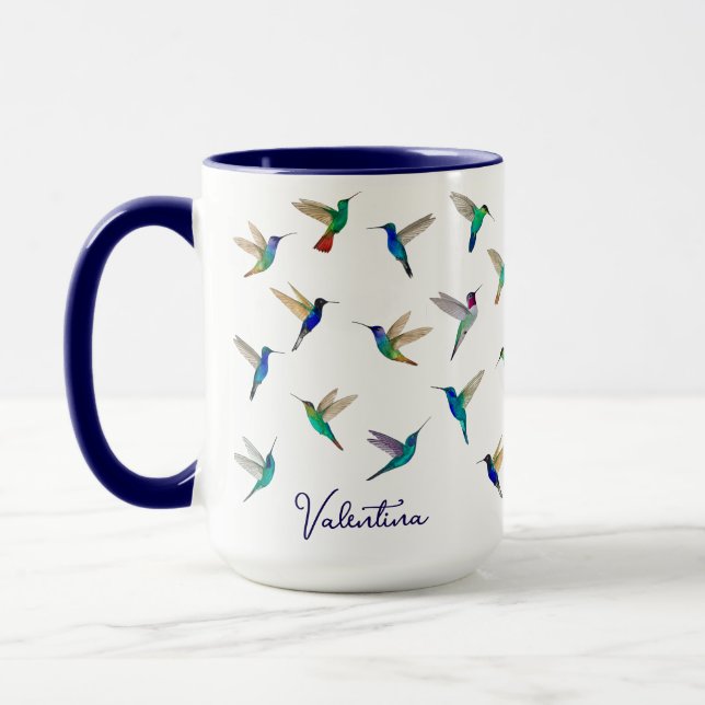 Custom Hummingbirds Mug (Left)