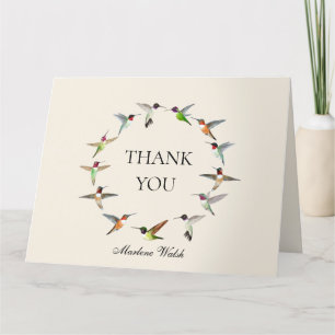 Custom Hummingbirds of North America Thank You Car Card