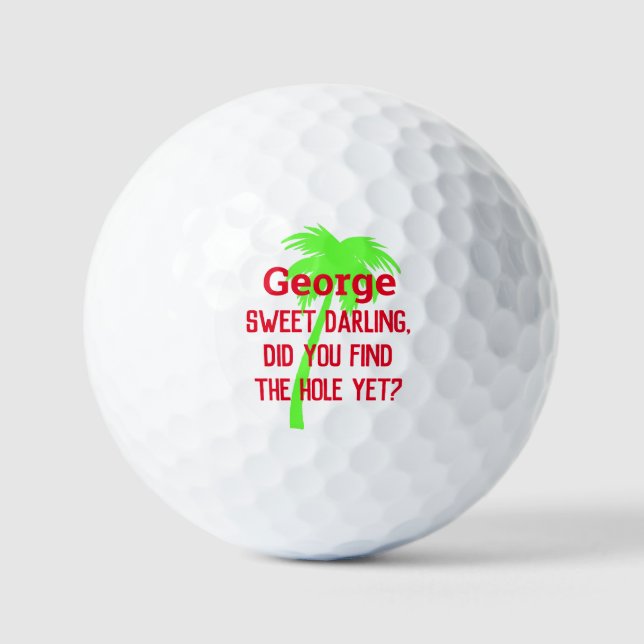 Custom humour golf personalized palm tree balls (Front)