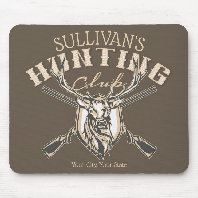 Custom Hunter NAME Deer Trophy Rifle Hunting Club Mouse Pad (Front)