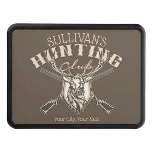 Custom Hunter NAME Deer Trophy Rifle Hunting Club Trailer Hitch Cover
