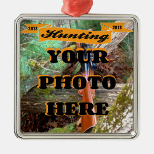 Custom Hunting Photo Keepsake Template Metal Ornament