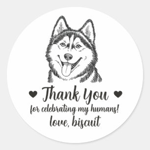 Custom Husky Dog Wedding Favour Stickers