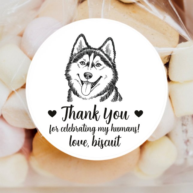 Custom Husky Dog Wedding Favour Stickers (Creator Uploaded)