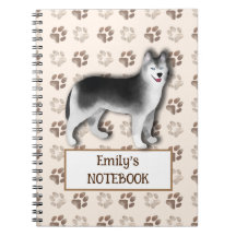 Custom Husky Notebook - Cute Dog Gift for Kids