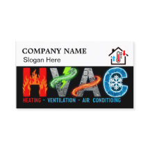 Custom HVAC Business Card with Company Logo & Slog