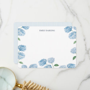 Custom Hydrangea Flower Painting Stationary Thank You Card