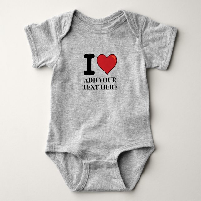 Custom I Heart Baby Bodysuit (Front)