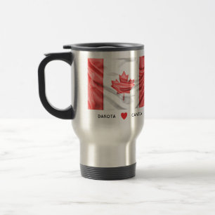Custom I Heart Flag of Canada Travel Mug