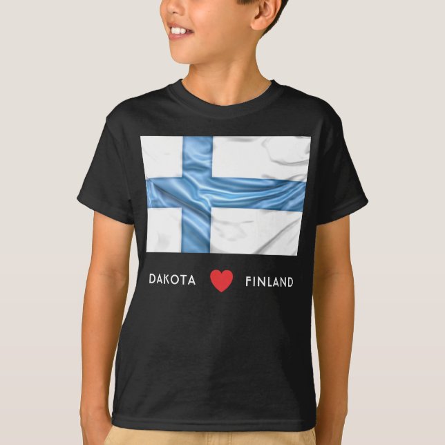Custom I Heart Flag of Finland T-Shirt (Front)