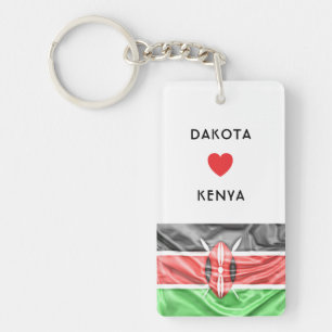 Custom I Heart Flag of Kenya Keychain