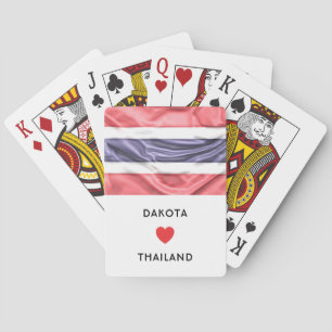 Custom I Heart Flag of Thailand Playing Cards